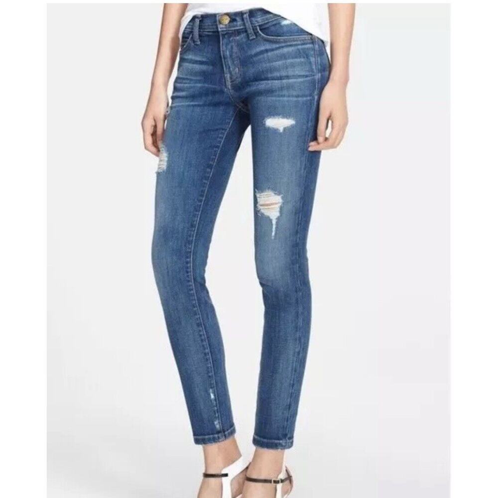 Current Elliott Women's Size 25 The Stiletto Niagara Destroy Skinny Jeans 27x28